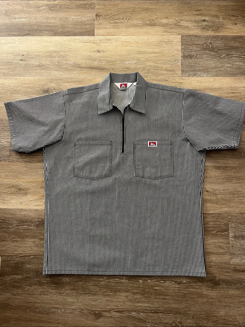 Ben Davis Men’s Pullover 1/4 Zip Work Shirt Grey Size L